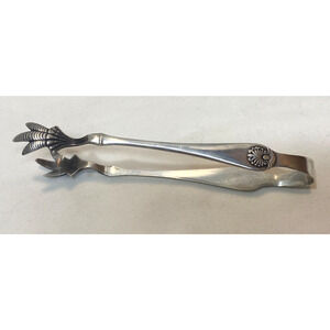 Antique Claw SUGAR CUBE TONGS BY ROGERS BROS Silver-Plated SHELL PATTERN